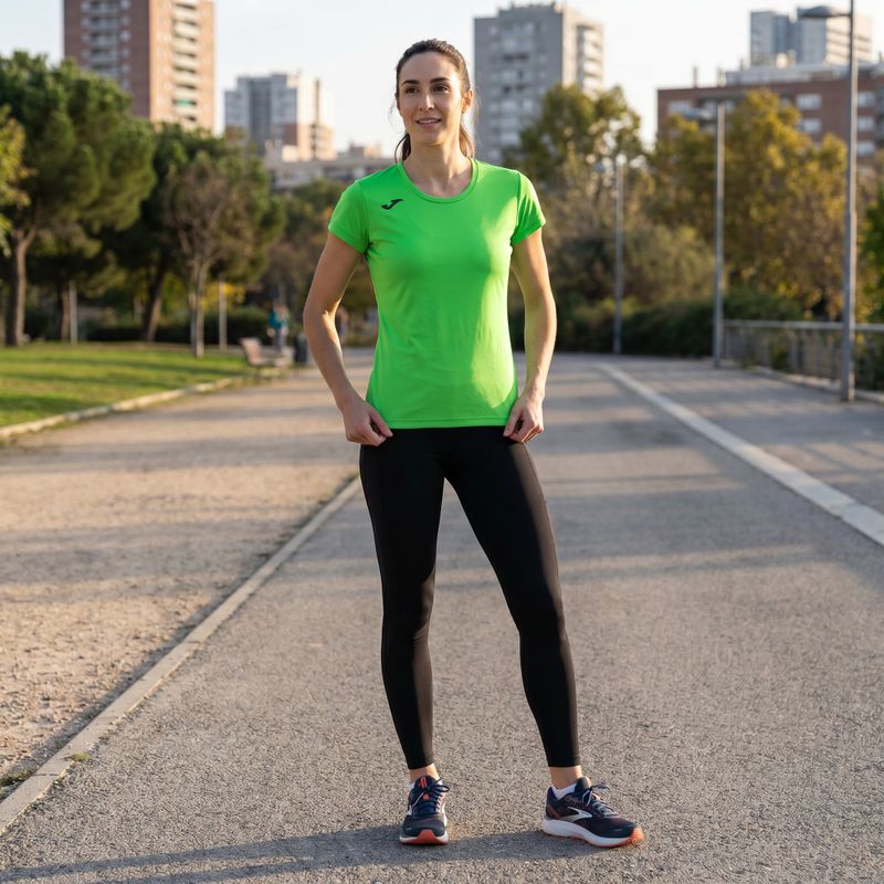 Дамска тениска за бягане Joma Record II fluor green 6