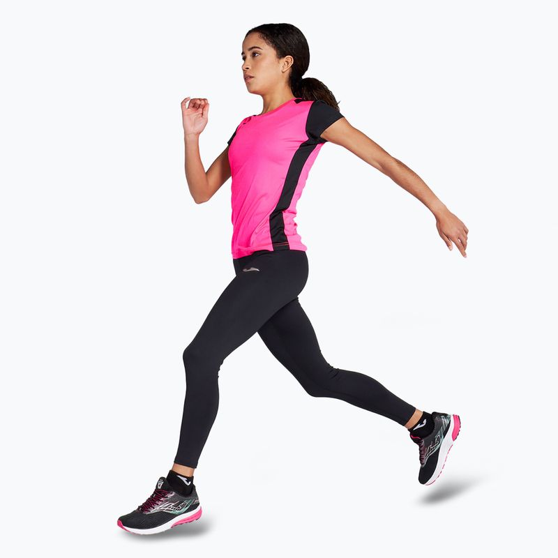 Дамска тениска за бягане Joma Record II fluor pink/black 2