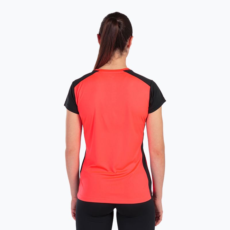 Дамска тениска за бягане Joma Record II fluor coral/black 3