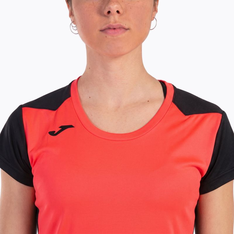 Дамска тениска за бягане Joma Record II fluor coral/black 18