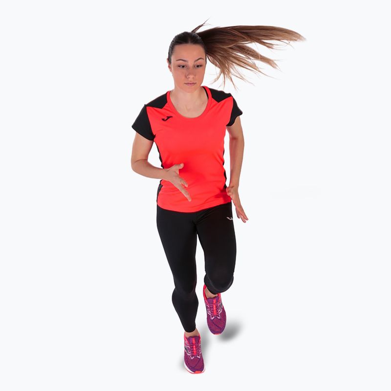 Дамска тениска за бягане Joma Record II fluor coral/black 4