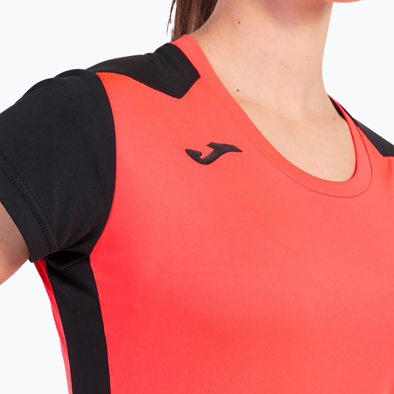 Дамска тениска за бягане Joma Record II fluor coral/black 6