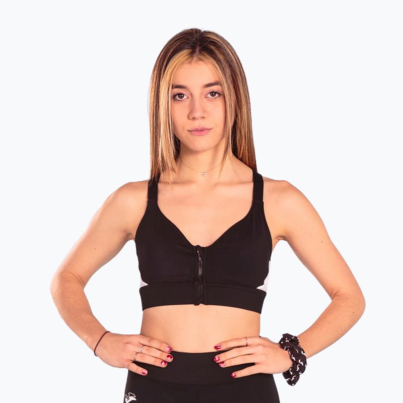 Фитнес сутиен Joma Daphne Sport черен/бял