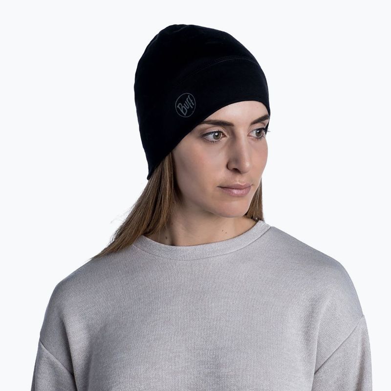 Czapka BUFF Олекотена шапка от мериносова вълна Solid czarna 113013.999.10.00 5