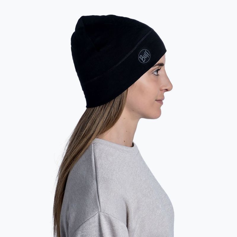 Czapka BUFF Олекотена шапка от мериносова вълна Solid czarna 113013.999.10.00 6