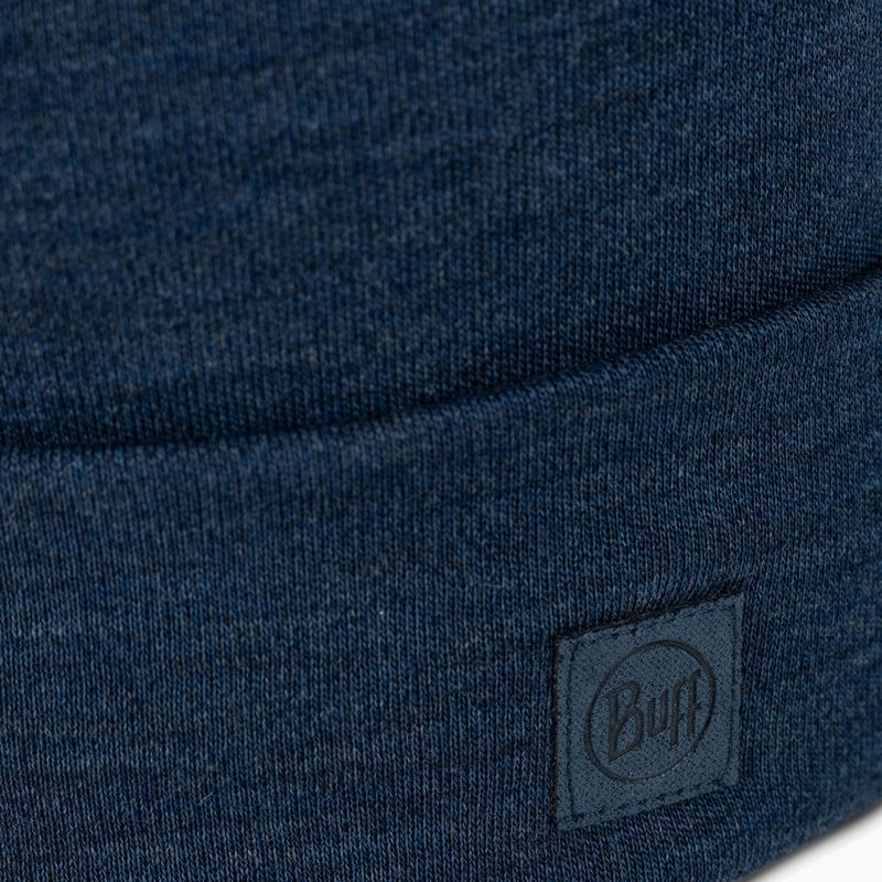Зимна шапка BUFF Heavyweight Merino Wool solid night blue 2