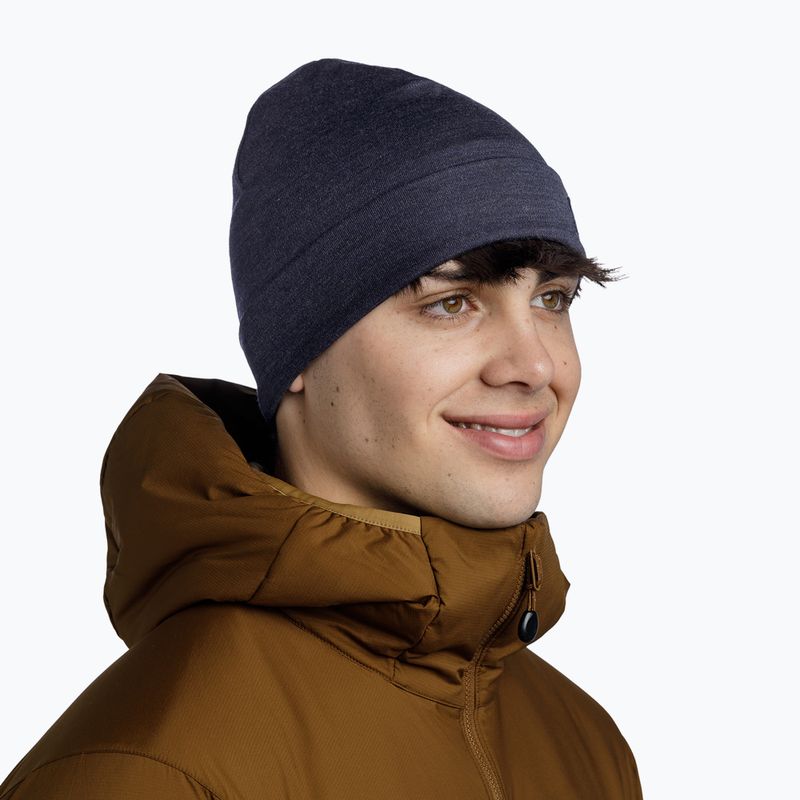 Зимна шапка BUFF от мериносова вълна в цвят индиго 3