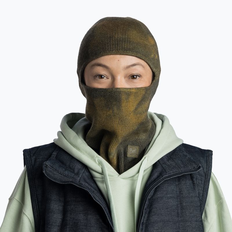 BUFF Плетена балаклава в цвят каки 3