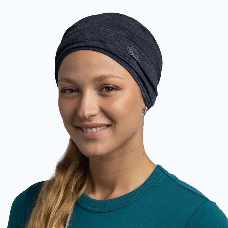 Многофункционален шал BUFF Lightweight Merino Wool нощно синьо 4