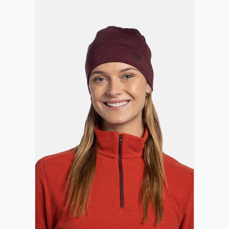 Зимна шапка Buff Merino Lightweight garnet 3