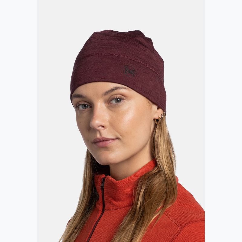 Зимна шапка Buff Merino Lightweight garnet 4