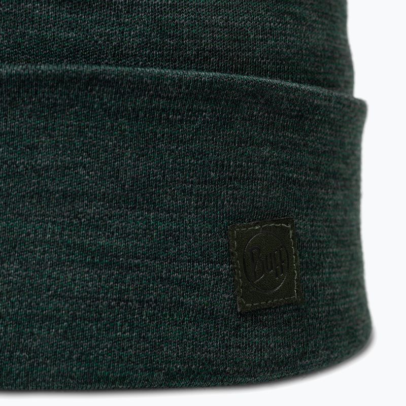Зимна шапка BUFF Heavyweight Merino Wool solid forest 2
