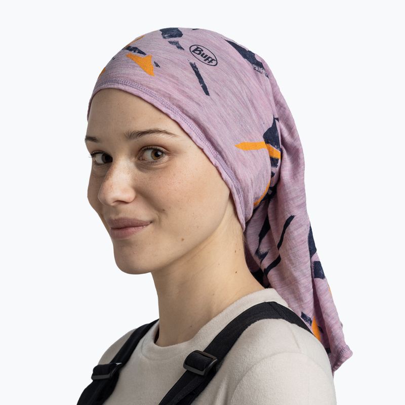 Многофункционален шал BUFF Lightweight Merino Wool virta grape ice 4