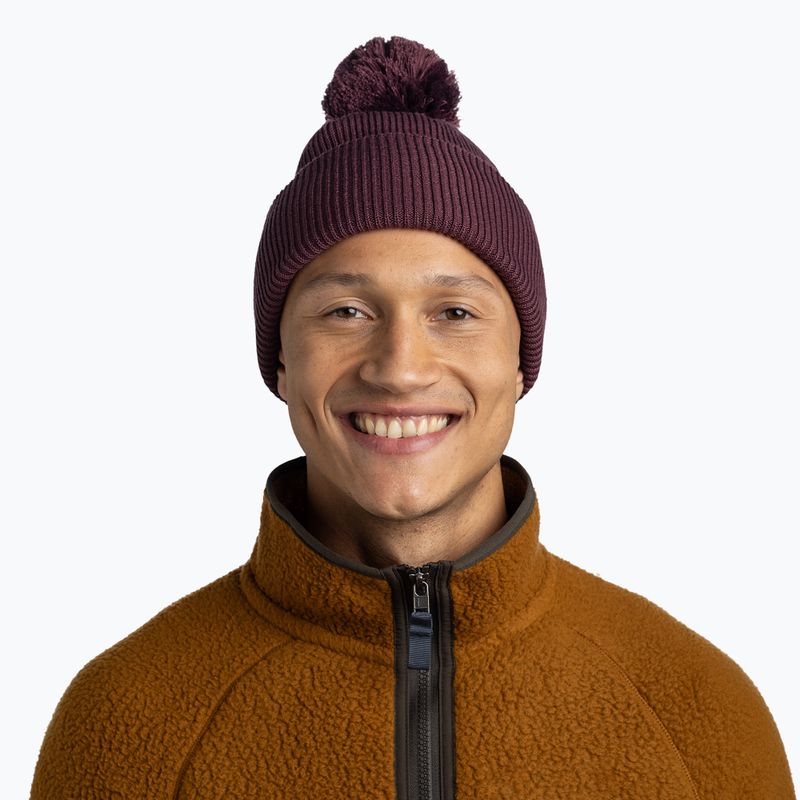 Зимна шапка BUFF Knitted Renvi burgundy 3