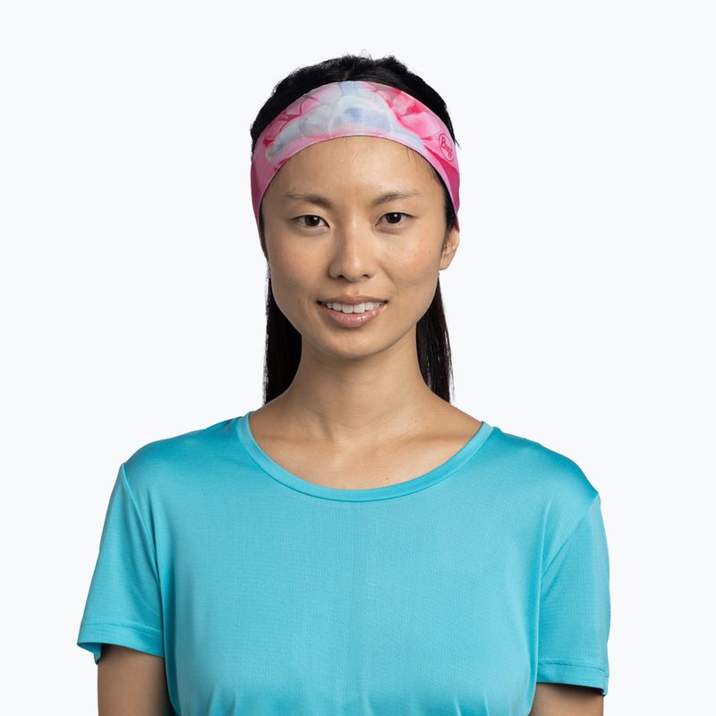 Лента за глава BUFF CoolNet UV Slim esmerald fluor fuchsia 2