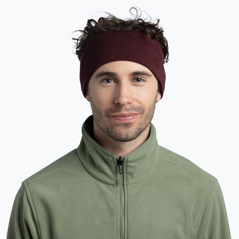 Лента за глава BUFF Merino Wide garnet 2
