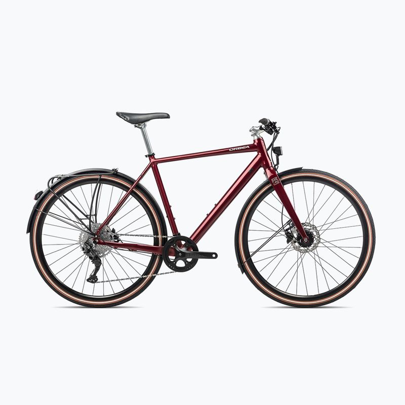 Градски велосипед Orbea Carpe 10 2023 металик тъмночервен