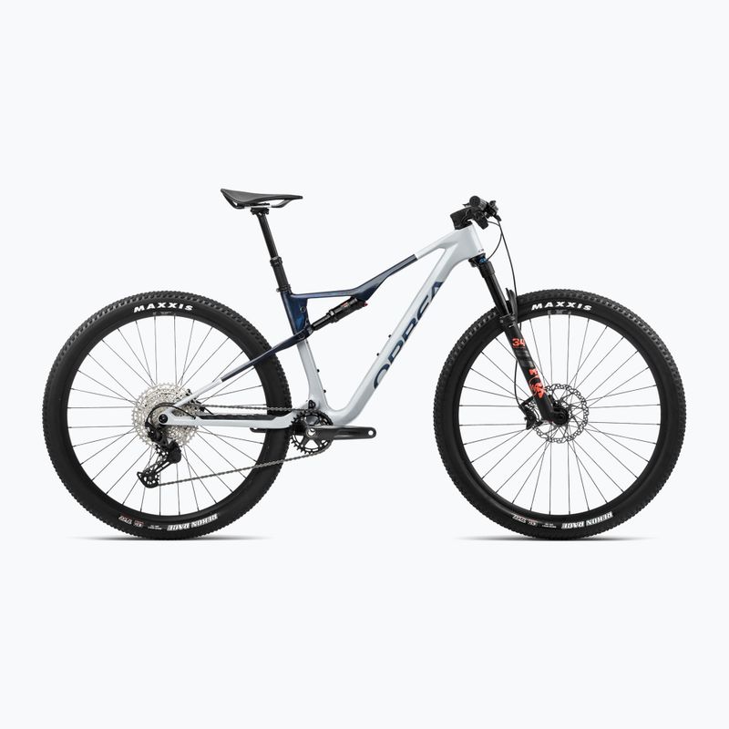 Планински велосипед Orbea Oiz M30 2024 halo silver/blue carbon view