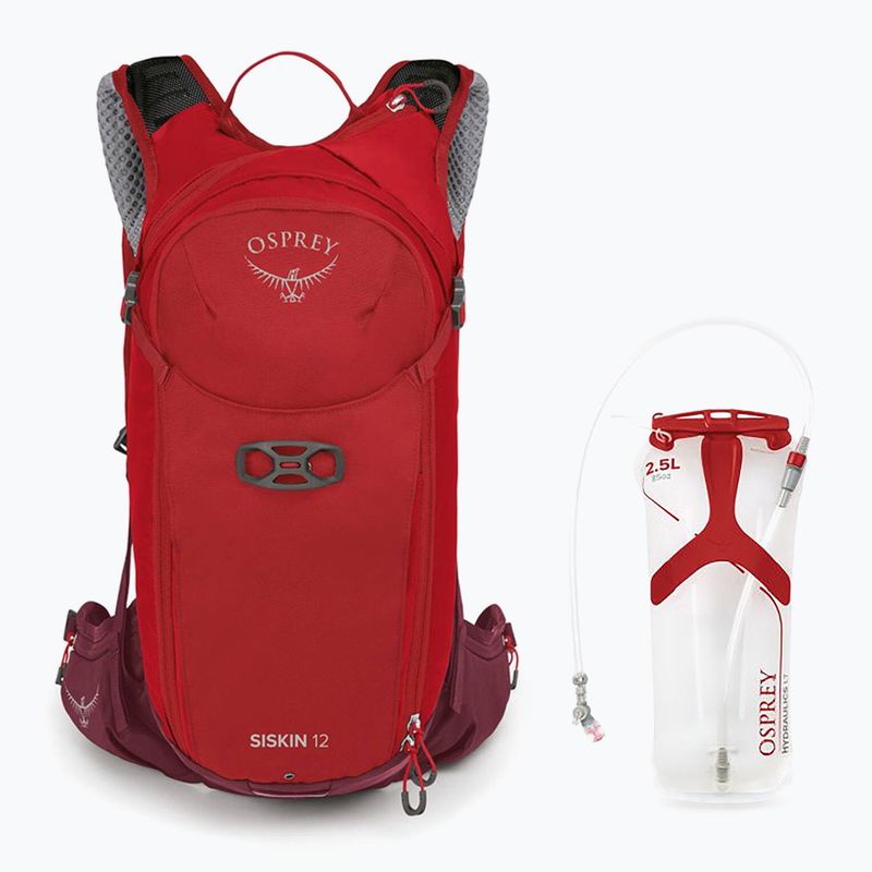 Мъжка велосипедна раница Osprey Siskin 12 l с 2,5 l мека бутилка ultimate red