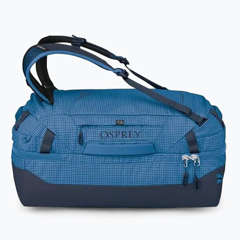 Osprey Transporter Duffel 44 л синя чанта за пътуване с пламък