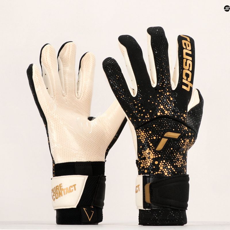 Вратарски ръкавици Reusch Pure Contact Gold X GluePrint черни/златни 52/70/075/7707/9 11