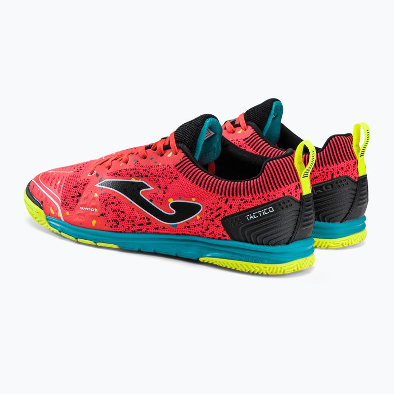 Joma Tactico IN мъжки футболни обувки coral/turquoise 3
