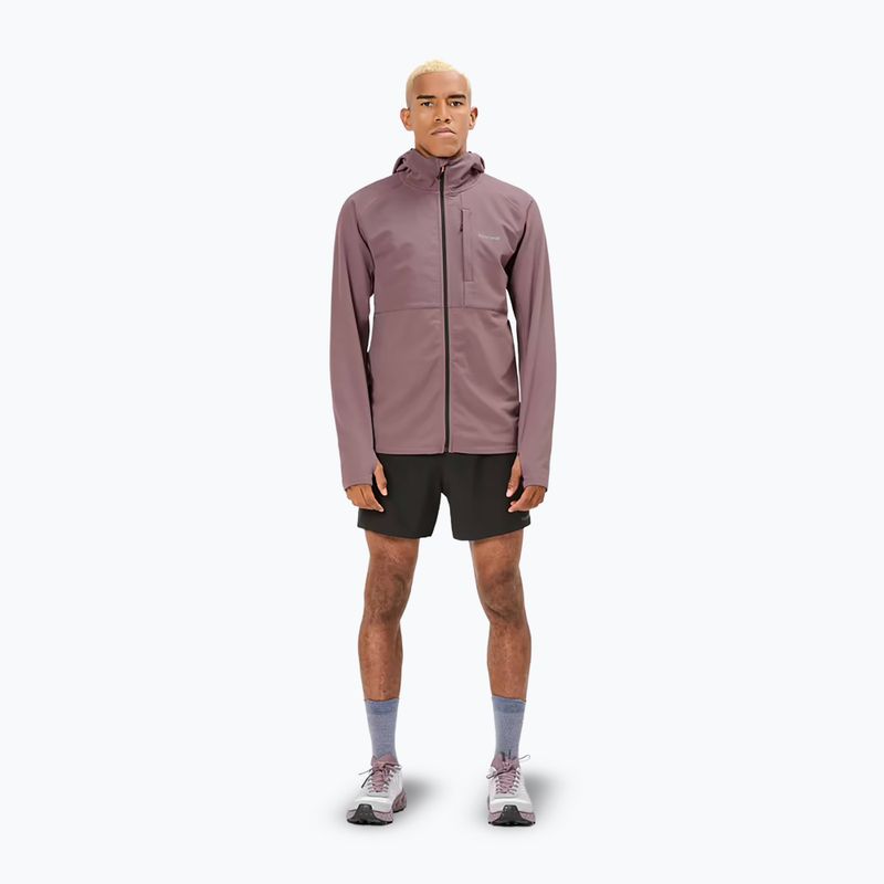 Мъжко яке за бягане NNormal Active Warm albergini/purple 2