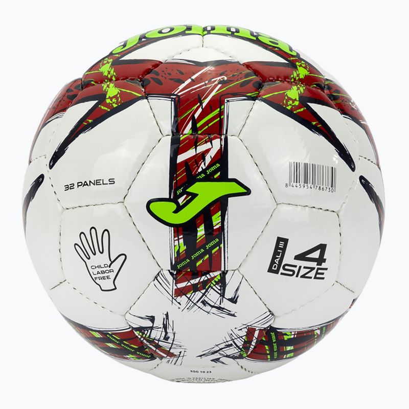 Футболна топка Joma Dali III red/fluor green размер 3 2