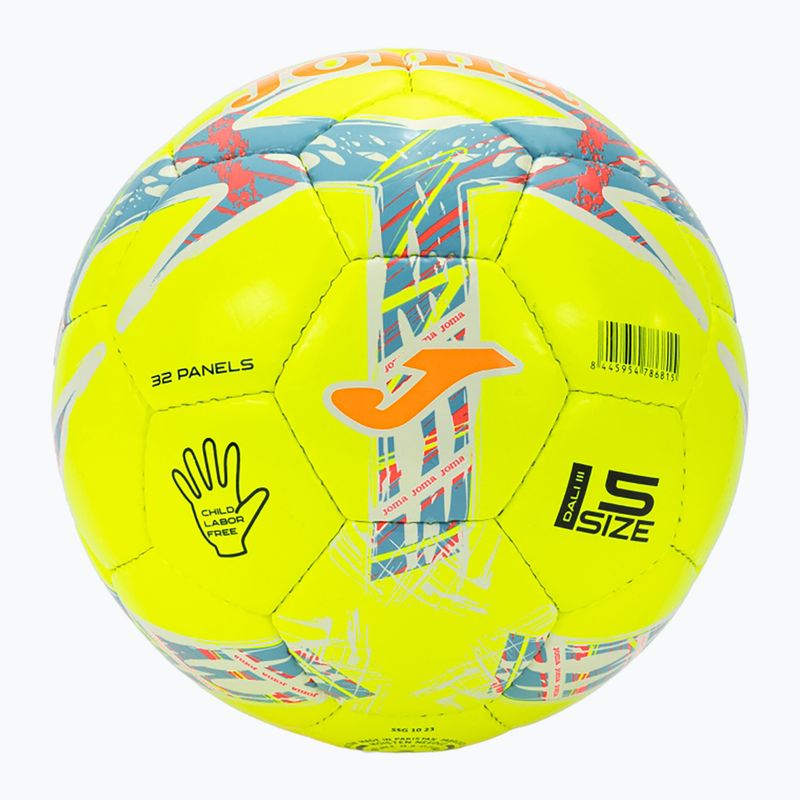 Футболна топка Joma Dali III yellow/fluor turquoise размер 3 2