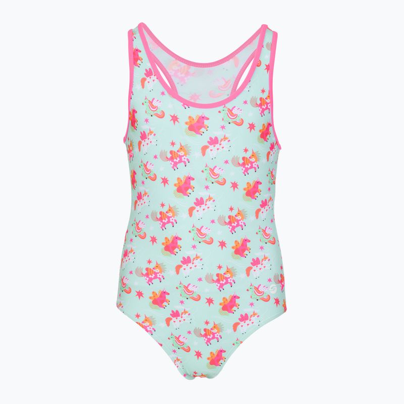 Детски цял бански костюм RAS Unicorn Classic Back aqua