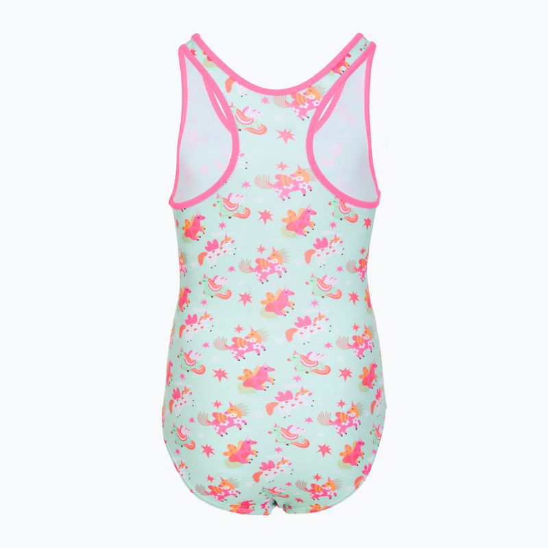Детски цял бански костюм RAS Unicorn Classic Back aqua 2