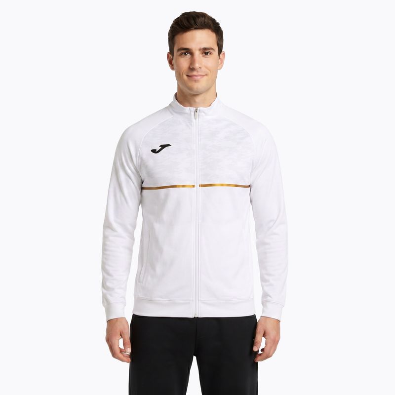 Мъжки потник за бягане Joma Record III Full Zip бял