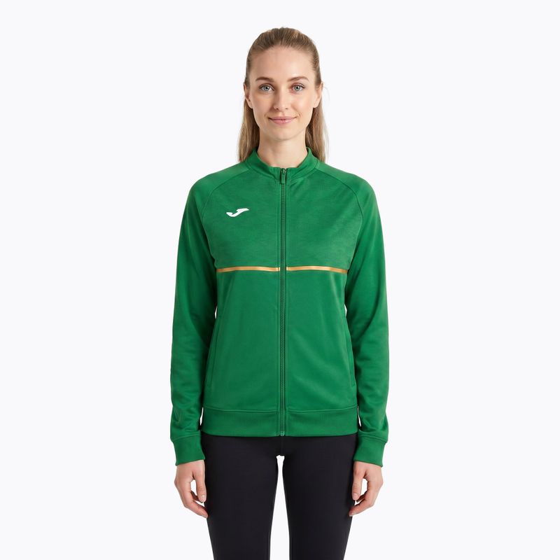 Женски потник за бягане Joma Record III Full Zip зелен