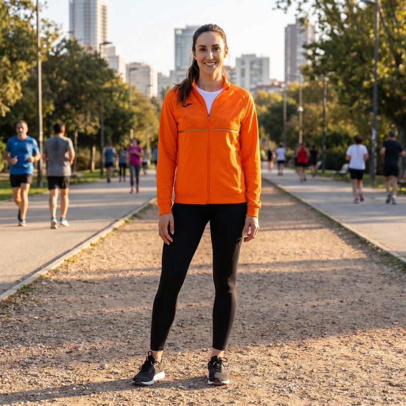 Женски потник за бягане Joma Record III Full Zip orange 5
