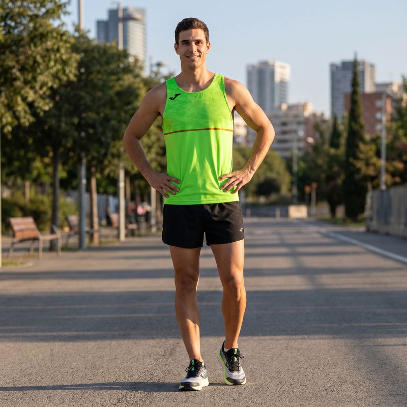 Мъжка тениска за бягане Joma Record III fluor green 5