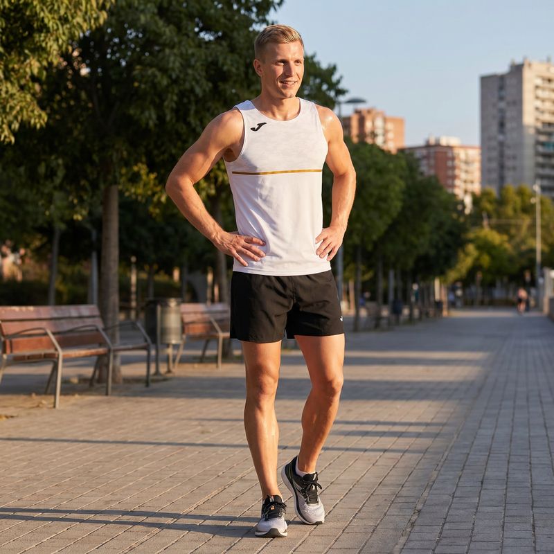 Мъжка тениска за бягане Joma Record III бяла 2