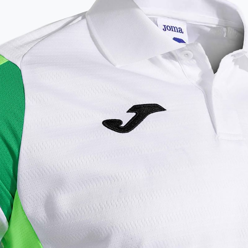 Мъжка тениска за тенис Joma Montreal white/fluor green 4