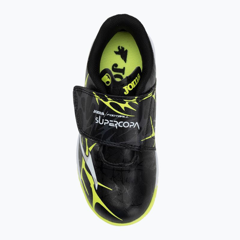 Детски футболни обувки Joma Super Copa Jr IN black/fuor yellow 5