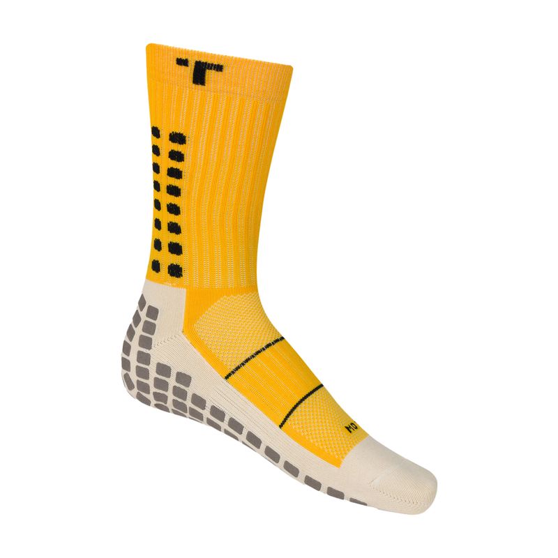 TRUsox Тънки футболни чорапи за средата на прасеца, жълти CRW300