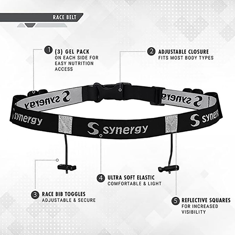 Колан за стартов номер Synergy Race Belt black 2