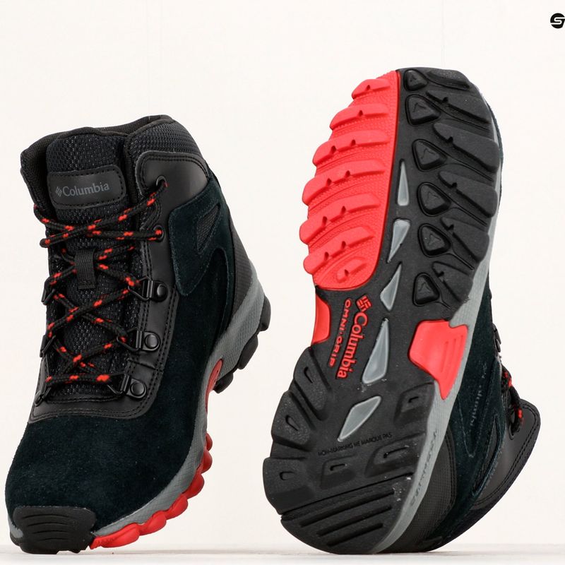 Детски туристически обувки Columbia Newton Ridge Amped black/mountain red 21