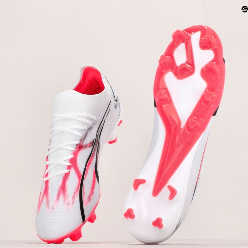 PUMA Ultra Match FG/AG мъжки футболни обувки puma white/puma black/fire orchid 16