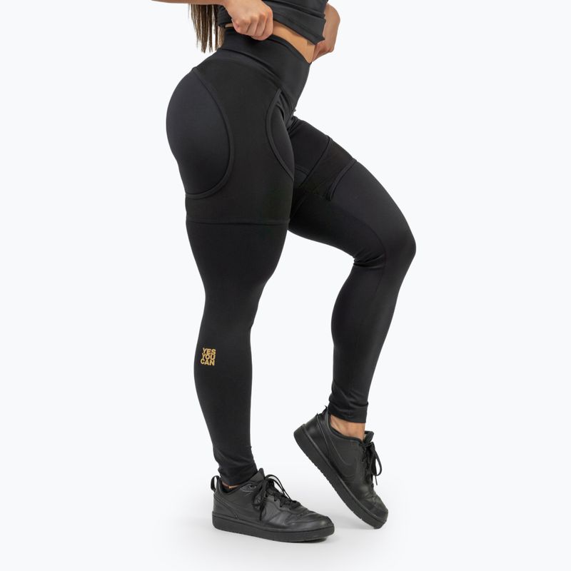 Дамски гамаши NEBBIA Mesh Intense black/gold 2