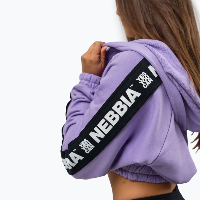 Дамски суитшърт NEBBIA Crop Hoodie Iconic lilac 4