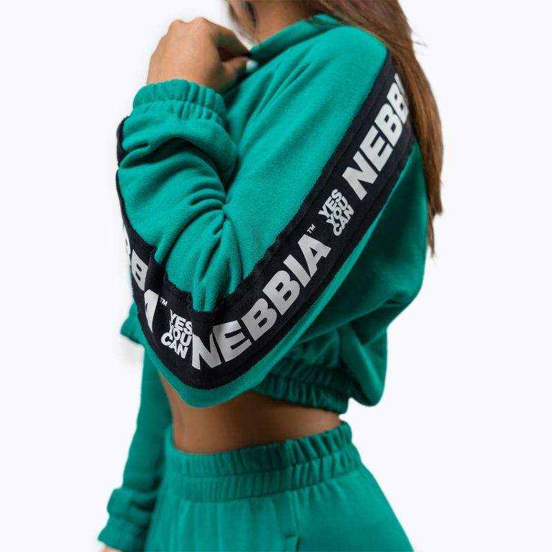 Дамски суитшърт NEBBIA Crop Hoodie Iconic green 5