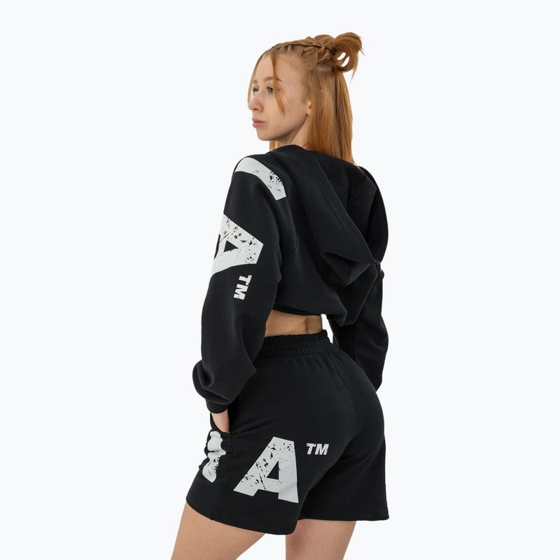 Дамски суитшърт за тренировка NEBBIA Cropped Hoodie Muscle Mommy black 4