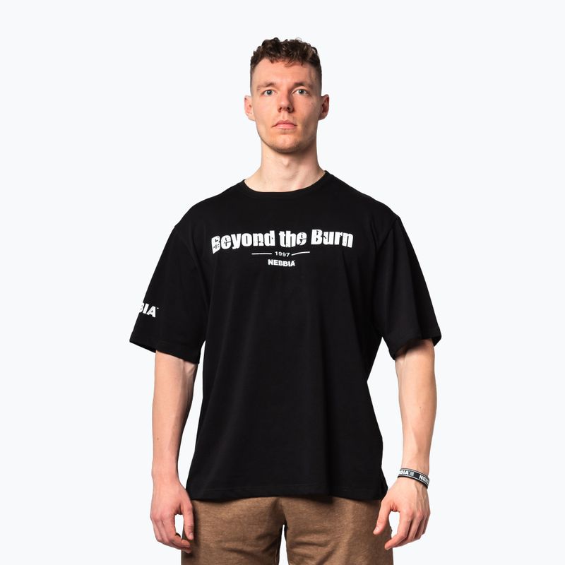 Мъжка тениска за тренировка NEBBIA Heavyweight Grind black
