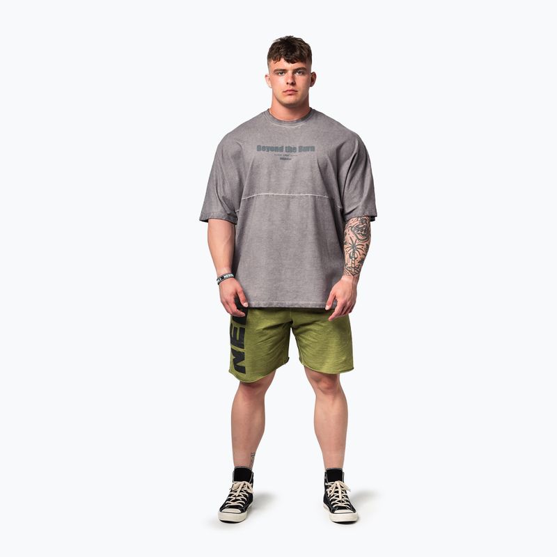 Мъжка тениска за тренировка NEBBIA Washed-Off Heavyweight No Shortcuts light grey 2