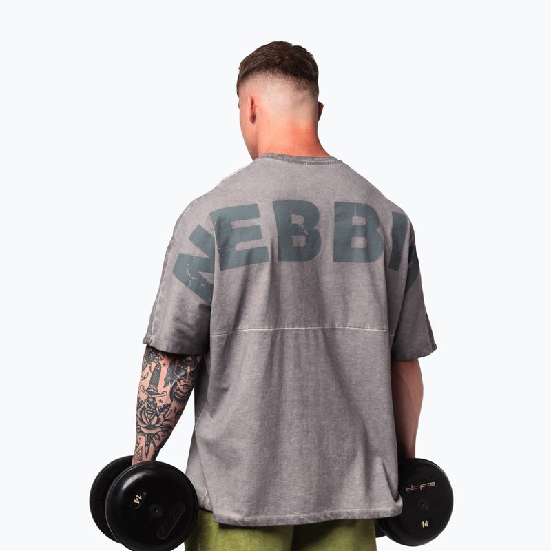Мъжка тениска за тренировка NEBBIA Washed-Off Heavyweight No Shortcuts light grey 3