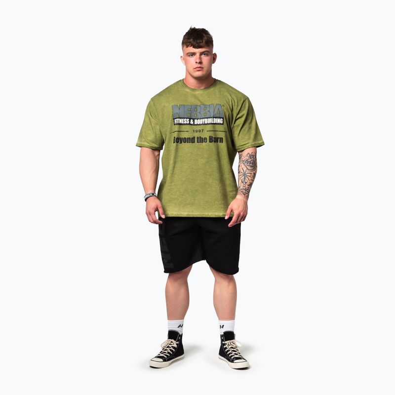 Мъжка тениска за тренировка NEBBIA Washed-Off Heritage green 2